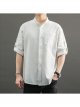 Cotton and linen short sleeve shirt