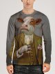 Men's Graphic 3D Animal T Shirt Print Long Sleeve Daily Tops