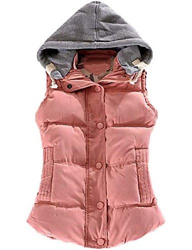 Women's Winter Warm Quilted Padding Puffer Vest With Removable Hood