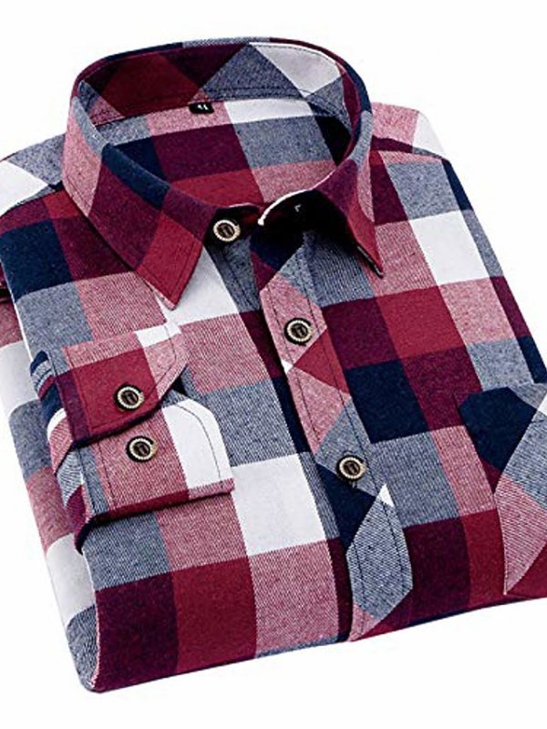 Men's Casual Plaid Button Down Shirt