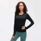 Women's Yoga Top Thumbhole Patchwork Solid Color White Black Green Nylon Mesh Running Fitness Gym Workout Tee / T-shirt Long Sleeve Sport Activewear Breathable Quick Dry Comfortable Stretchy