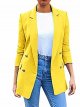 Womens Long Sleeve Turn Down Collar Long Tops Suits