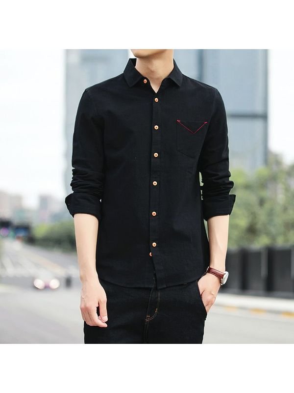 Korean style slim casual shirt