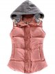 Women's Winter Warm Quilted Padding Puffer Vest With Removable Hood