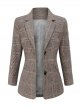 Women's Jacket Regular Houndstooth Daily Basic Red Gray